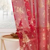 PONY DANCE Christmas Curtains, Red Transparent Eyelet Curtains, Set of