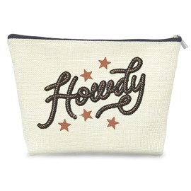 Udinaz Howdy Western Makeup Bag, Western Gifts for Women, Cowgirl Gifts, Western Stuff for Women, Cowgirl Stuff, Vintage Western Makeup Cosmetic Bag for Purse