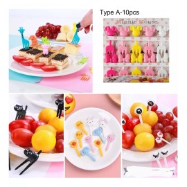 K&H Mini Palillos Diseño Animales Niños 10 Pz Tenedores Minnie