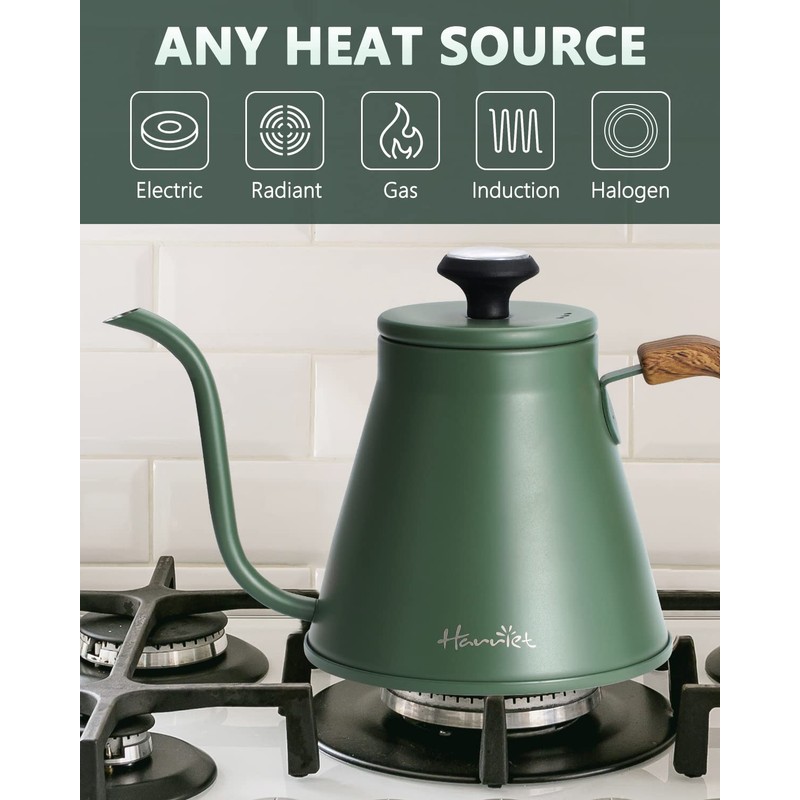 Harriet Gooseneck Kettle with Thermometer for Pour Over Coffee and