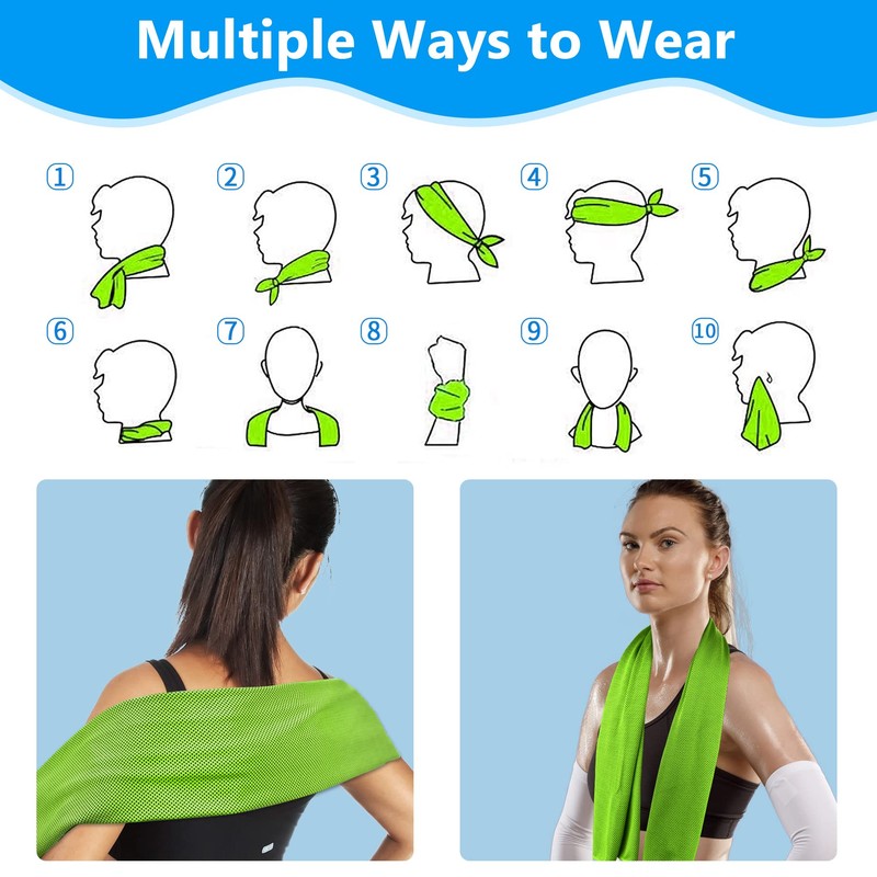 SZELAM [4 Pack] Cooling Towel (40”x 12”) Sweat Towel, Cool Rags Neck,