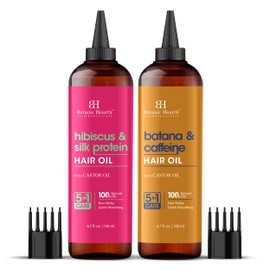 Botanic Hearth Botanic Hearth Batana & Caffeine and Hibiscus & Silk Protein hair oil Combo Set 6.7 fl oz each