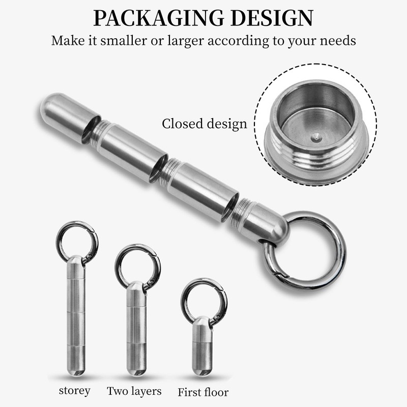 WEEVDRIE Three-layer Titans Pill Box with Keyring Waterproof Portable Pill