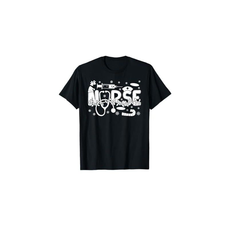 Nurse Merry Christmas Nurse T-Shirt, black