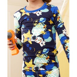 babee Reshinee Bamboo Viscose Toddler Pajamas Boys Girls Kids Baby 2pcs Long-Sleeve Pyjamas Set 2-3T Astronaut Snug fit Sleepwear