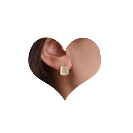 Cimenexe Bohemian Opal Square Stud Earrings Gold Moonstone Square Earrings Geometric Moonstone CZ Stud Earrings Square Moonstone Earrings Jewellery for Women and Girls Gifts