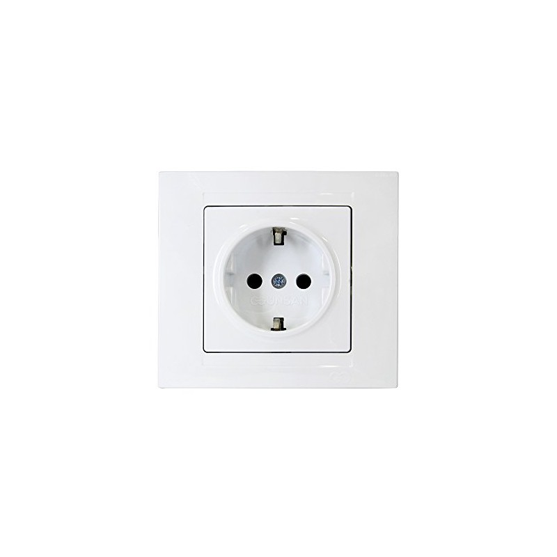 Gunsan Moderna Socket Protective Contact Flush-Mounted White