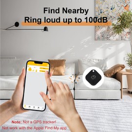 KZO Bluetooth Air Tracker Tag 1 Pack, iOS and Android Compatible, Find Nearby, Phone Finder, Loud Ring, Replaceable Battery, for Keys/Backpacks/Wallets, Black