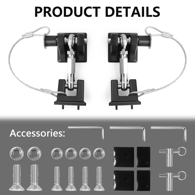 JK Hood Latches Compatible with 2007-2018 Jeep Wrangler JK JKU