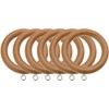 Jasmine Waldorf Wooden Curtain Pole Rings Pack of 6 (Teak