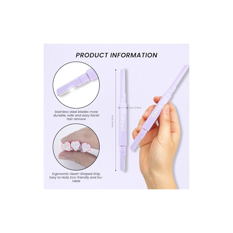 Generic Maquinilla de afeitar facial de doble punta para mujer