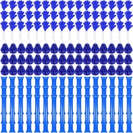 Sosation 144 Pcs Cheerleading Pom Poms Hand Clappers and Thunder Sticks Cheerleading Cheering Sticks Pompoms for Christmas Party Favors Sports Cheers Ball Dance Basketball Football Noisemakers, Blue