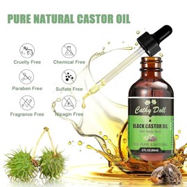 Cathy Doll Aceite De Ricino Negro Jamaicano, Aceite De Ricino Orgánico Prensado En Frío Para El Cabello, Aceite De Ricino 100% Puro Y Natural Para Pes