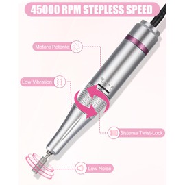 Nail Cutter, 45000RPM Electric Nail Cutter, Cutter for Gel Nails, Nail Cutter for Gel Nails, Electric Nail File for Cuticles Shellac Acrylic Gel, Nail Files for Gel Nails, for Outdoor Use