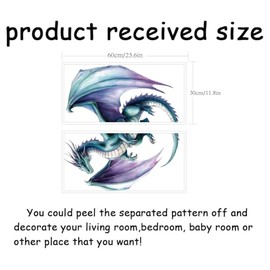 SUPERDANT Flying Dragon Wall Stickers Colorful Dragon Wall Decor Nursery Stickers Animal DIY Vinyl Murals Peel and Stick Wallpaper Art Decals for Home Kids Room Playroom Living Room Decoration