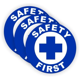 Unbranded/Generic 3 Safety First Hard Hat Stickers Helmet Decals Labels Badge Emblems -BLU