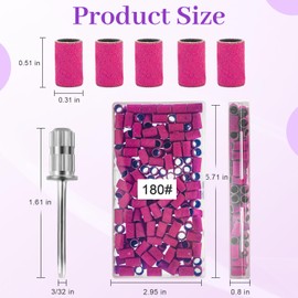 Sanding Caps Nail Cutter 180 Grit Nail Cutter Sanding Sleeves 100 Pieces Fine Sanding Sleeves Nail Cutter Natural Nails Sanding Belts Nail Cutter with Nail Drill 2.35 mm for Nail Art Nail Design