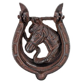 Trades Cast Iron Door Knocker Horseshoe Horse Head 16 x 11 cm Horse Figure Decoration GTT E103