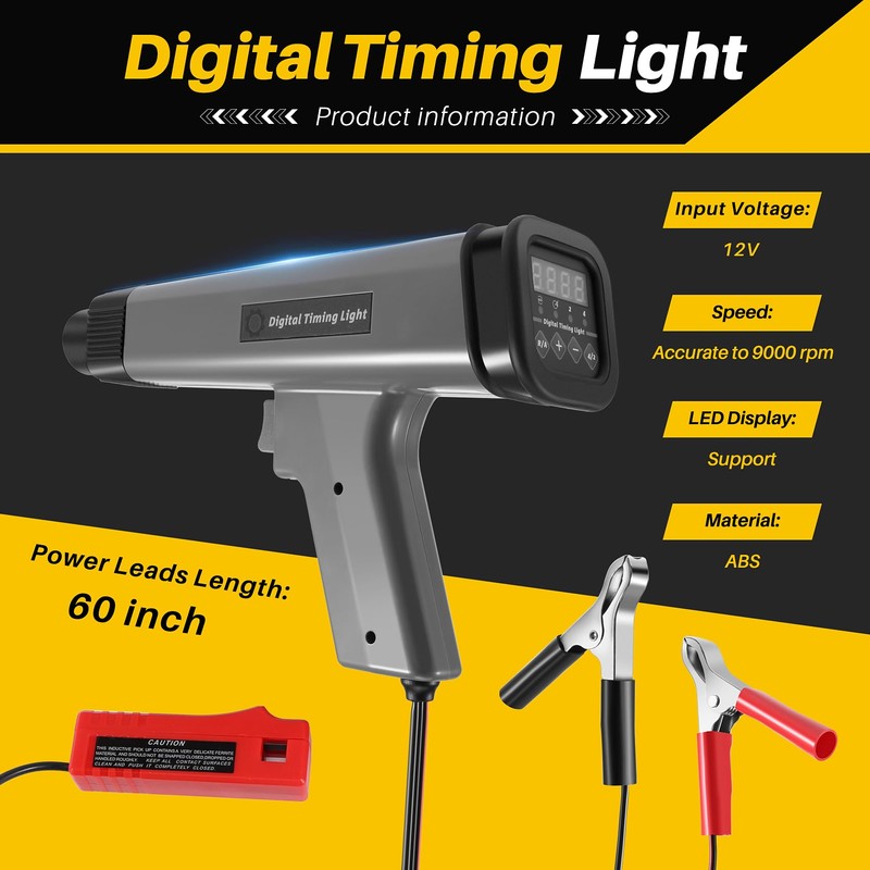 Daiilg 12V Car Digital Engine Timing Light with LED Display