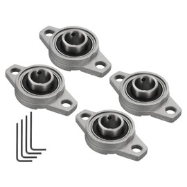 sourcing map 4pcs KFL004 Flanged Pillow Block Bearings 20mm Bore, Zinc Alloy Self Aligning Flange Mounted Bearings