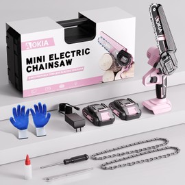 Aokia Mini Chainsaw 6 Inch Electric Chain saw Cordless Handheld Chainsaw with 2 Battery Portable Small Chainsaw for Tree Wood Trimming,Household and Garden Gifts for Men Women