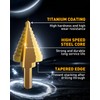 COMOWARE Step Drill Bit for Metal, Titanium Coated, Double Cutting