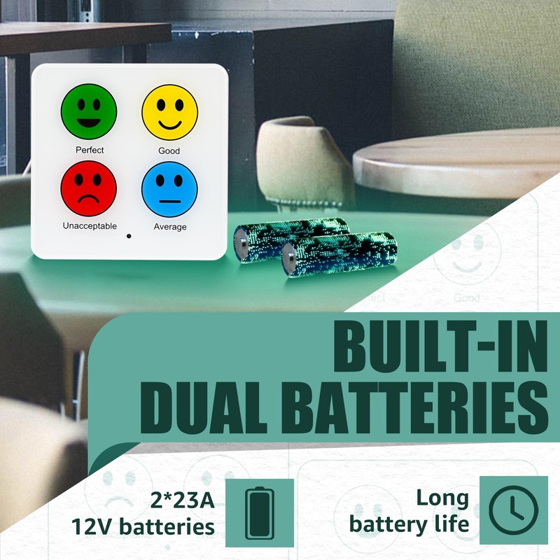 Retekess TD034 Wireless Restaurant Pager,Service Rating Button,5 4-Key Customer Rating