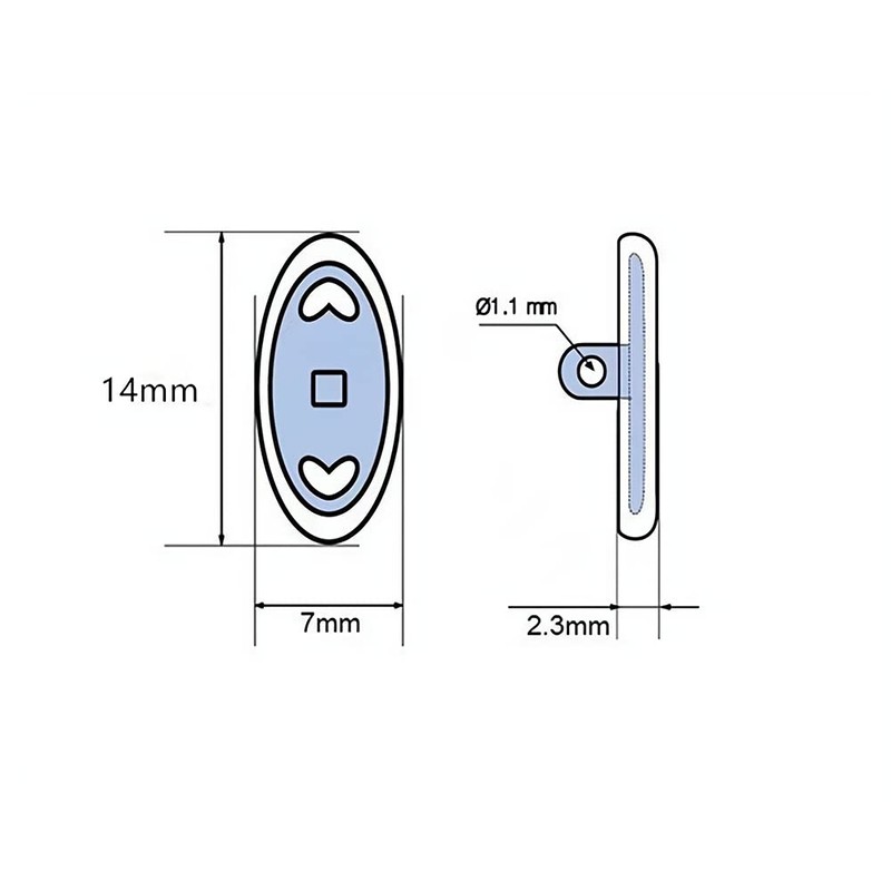 Screw-in Eyeglass Nose Pads,BEHLINE 5 Pairs Glasses Replacement Nose Pieces,Oval