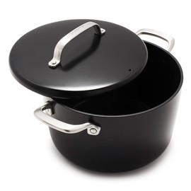 GreenPan GP5 Hard Anodized Advanced Healthy Ceramic Nonstick, 8QT Stock Pot with Insulated Lid, PFAS-Free, Induction, Dishwasher Safe, Oven & Broiler Safe, Black