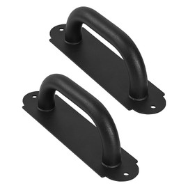 Purife 8'' Black Heavy Duty Barn Door Pull Handles 2 Pack, Outdoor Metal Power Coated Modern Gate Hanlde for Fence Garden Patio Gates, Interior Closet Cabinets Door Pulls