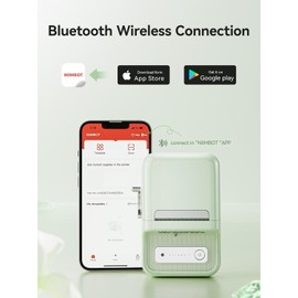 NIIMBOT B21 Label Maker Machine, Bluetooth Label Printer 2 Inch Portable Thermal Sticker Printer with 1 Roll Waterproof Label for Home Office Small Business Organization, Compatible with Phone & PC