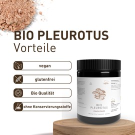Pilze Wohlrab - Organic Pleurotus Powder, 100 g Pure Oyster Mushroom Powder, Microfine, Vital Mushroom Powder - Highest Organic Quality