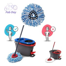 FabDay 4 Pack Mop Head for Oceda EasyWring RinseClean Spin Mop Refill 2 Tank System Only New Version Replacement