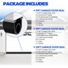 Holikme 16FT Garage Door Bottom Seal, Pre-drilled Track, Black Rubber