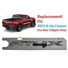 GMC 1PC Gloss Black Rear Tailgate AT4X Emblems Badge Fit 2023-2024 GMC Canyon AT4X