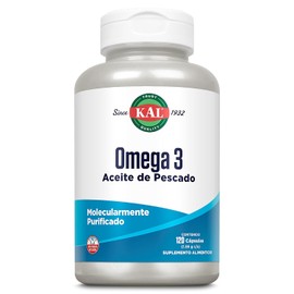 KAL Omega 3 (120 Cpsulas de gel) de aceite de pescado molecularmente purificadas, Garanta Clear quality (absorcin en 30 min).                         