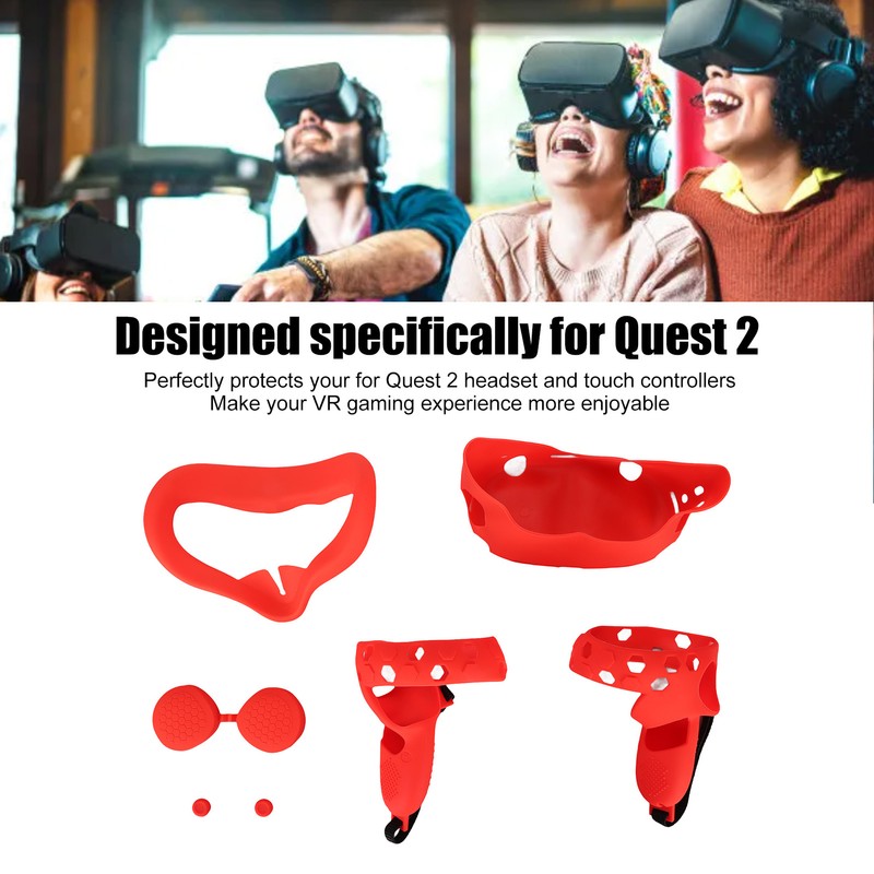5 in 1 Silicone Cover Set for Quest 2 Includes