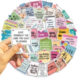 Self-Affirmation Motivational Stickers, 50PCS Inspirational Quote Waterproof Stickers for Water Bottles Laptop Scrapbook, Positive Note Aesthetic Stickers for Teens Adults Students (Motivational)