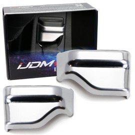 iJDMTOY Satin Silver Front Seat Belt Shoulder Height Adjustment Button Cover Trims Compatible with Mercedes W205 C-Class W213 E-Class X205 GLC-Class