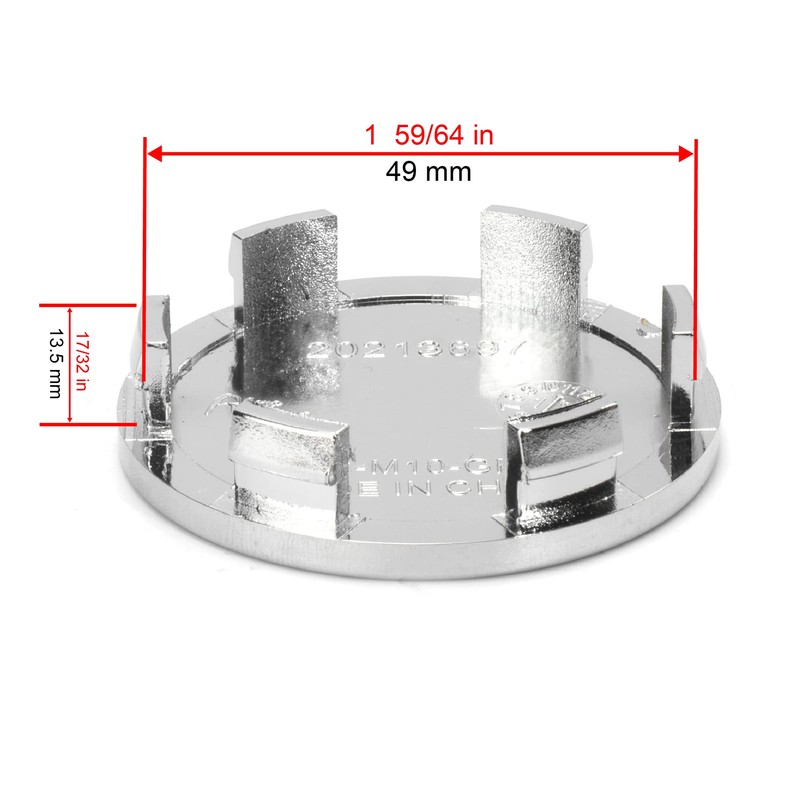 Wheel Center Cap, Outer Diameter 2.1 inches (54 mm), Inner