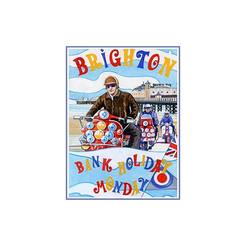 Half a Donkey Brighton on a Scooter Retro Style Large