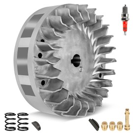 SHIQINHA Aluminum 212 Hemi Flywheel 10krpm Compatible with Predator 212cc 224cc 60363 Engine Coleman CT200U BT200X CT200U-EX Baja Warrior MB200 MB165 Mini Bike Go Kart Performance Part with Timing Key