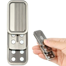 HOTUT Fidget Slider Toy, EDC Metal Fidget Toys for Adults, Anxiety, Stress Relief, Finger Games, Sensory Toy for Autism, ADHD, Decompression Toy, Gifts for Family and Friend