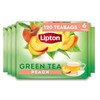 Lipton Peach Green Tea Bags, Flavored, Unsweetened Teabags for Hot