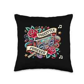 Freestyle Forever 80s Boombox for Retro Dance Music Fans Throw Pillow