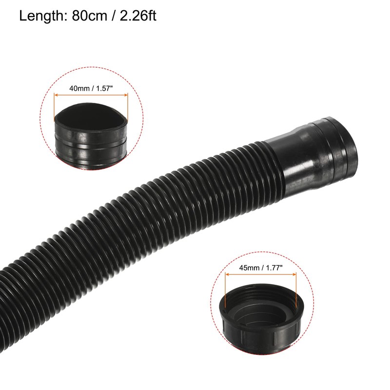 sourcing map ABS Drain Pipe Expandable Sink Tubing Flexible Drainage