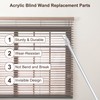 sourcing map 2Pcs 12"Transparent Blind Wand Replacement Parts with Hook