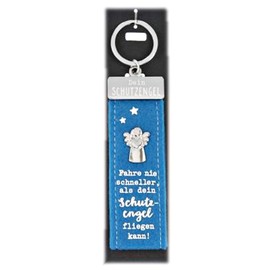Depesche 10890.012 Felt Key Ring with Guardian Angel and Text "Ich beschütze dich auf all deinen Wegen" (German Language) Blue Approx. 15 cm
