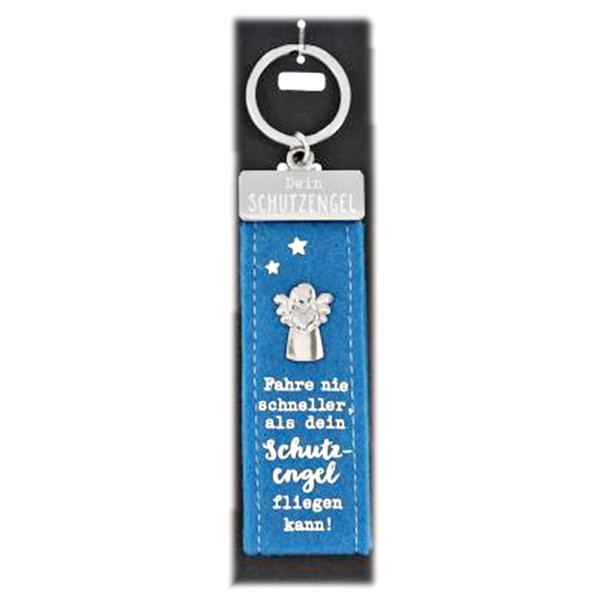 Depesche 10890.012 Felt Key Ring with Guardian Angel and Text