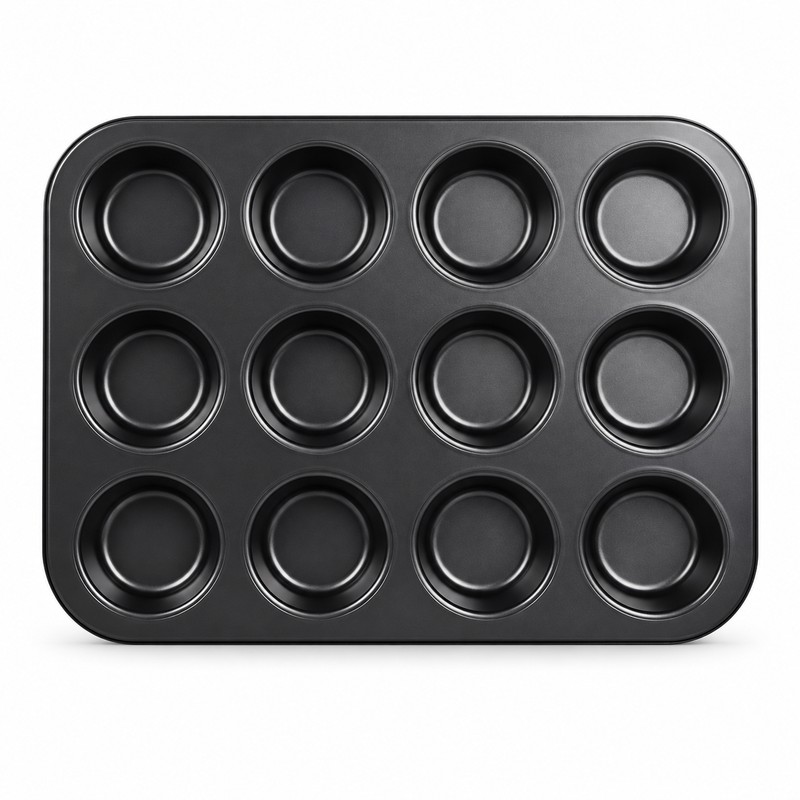 Square Muffin Pan for Home Baking – Nonstick Carbon Steel